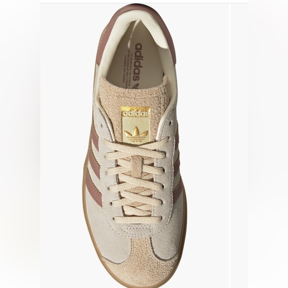 BNWT! Adidas Gazelle Bold Platform Sneaker (women) Cream White / Clay / Sand - Picture 4 of 9